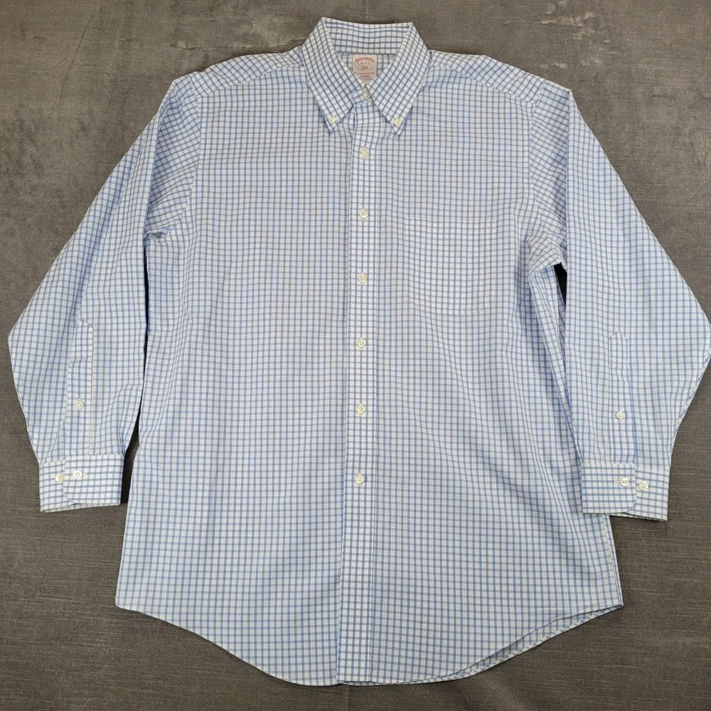 Brooks Brothers‎ Mens Non Iron Gingham Check Button Down Shirt 16 2/3